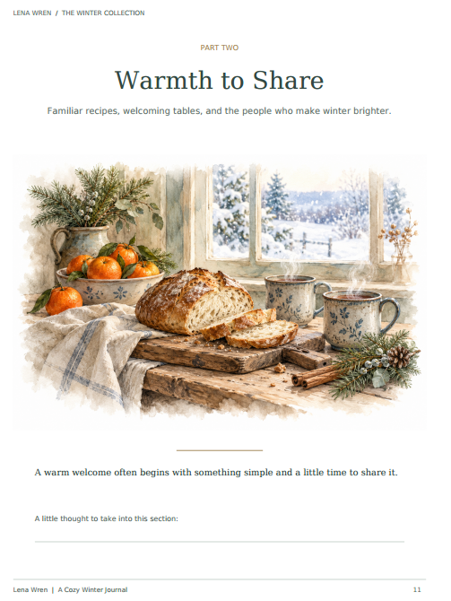 A Cozy Winter Journal — Printable PDF by Lena Wren