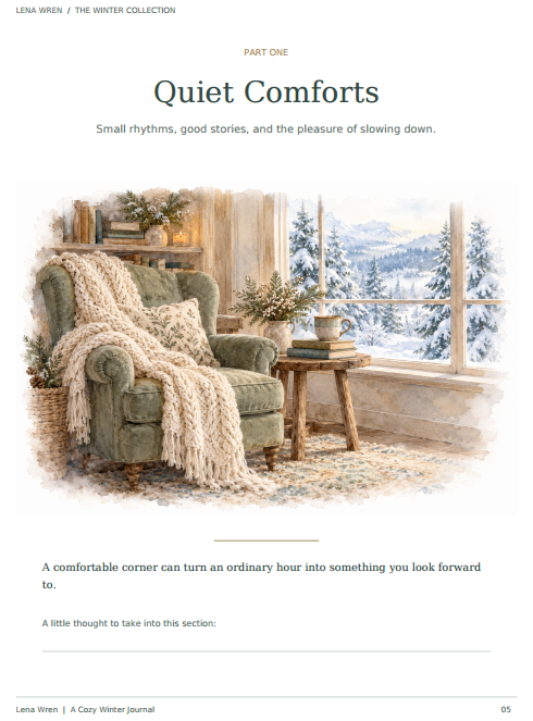 A Cozy Winter Journal — Printable PDF by Lena Wren