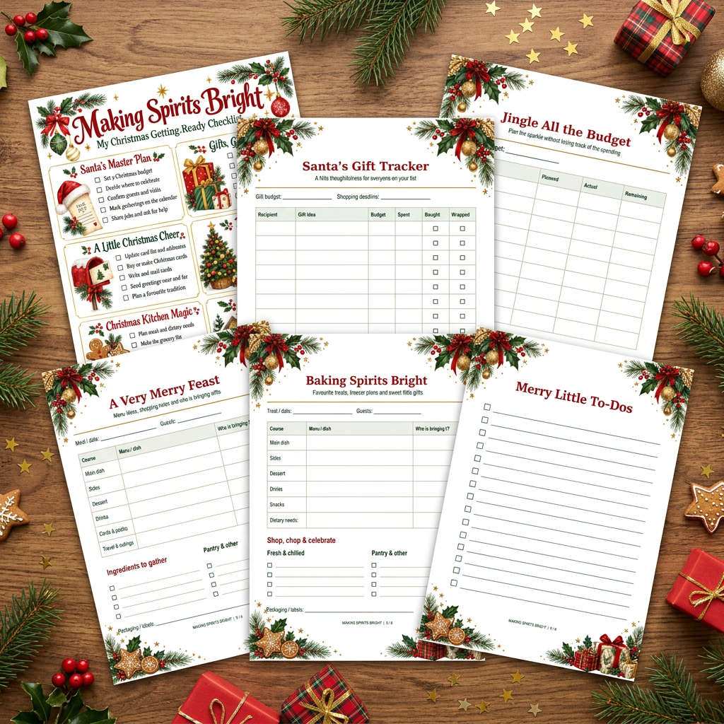 Making Spirits Bright Christmas Planning Bundle Mockup