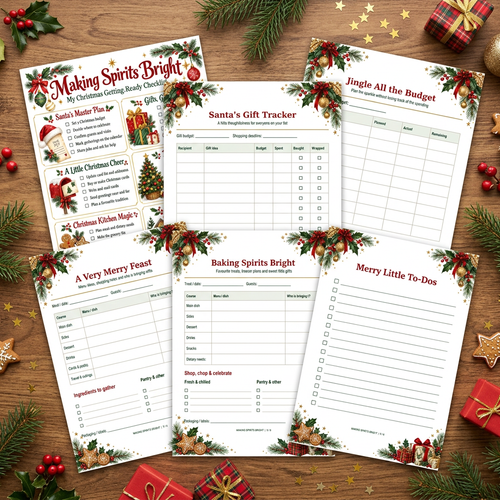 Making Spirits Bright Christmas Planning Bundle Mockup